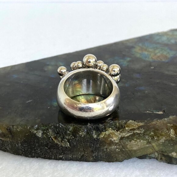 Signed Silpada Solid Sterling Silver 925 Cha Cha Ball Bead Dangle Ring Sz 7 - Picture 7 of 16